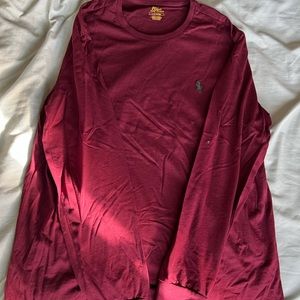 Polo long sleeve t shirt maroon